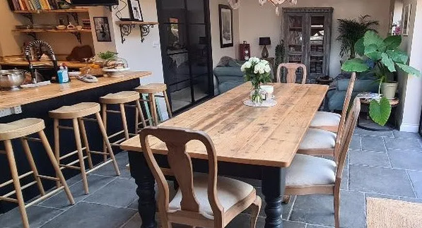 Rustic family dinner table